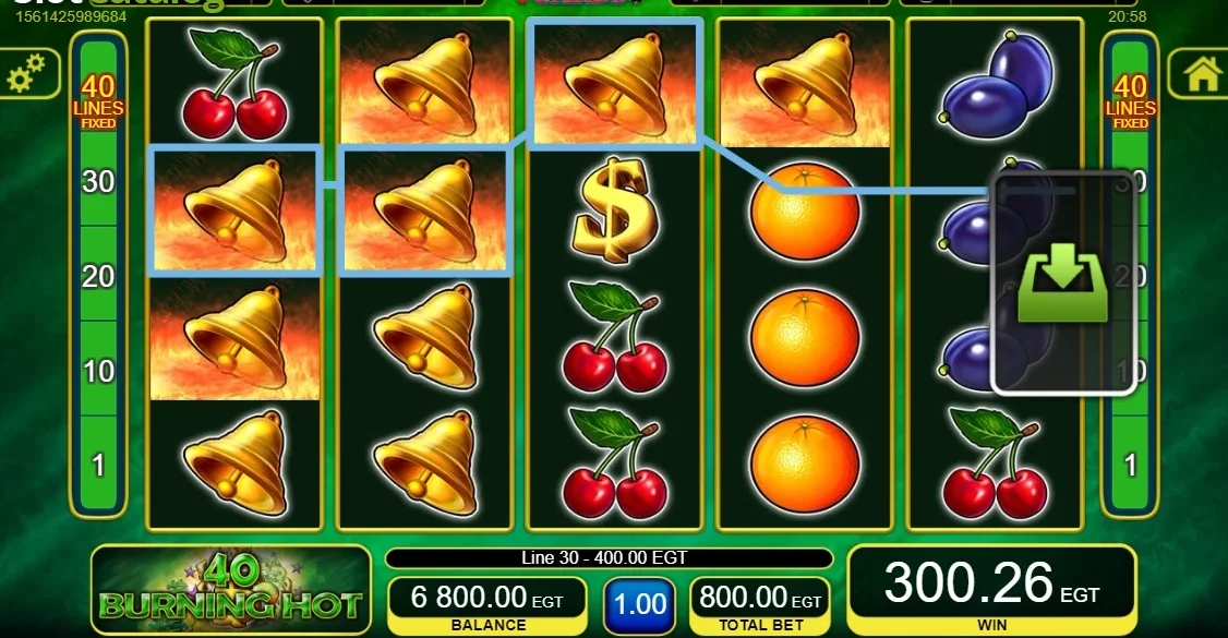 40 Burning Hot — Gewinn